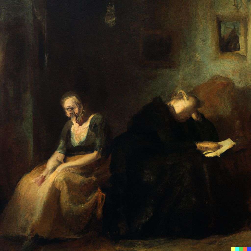 a representation of anxiety, painting from the 19th century